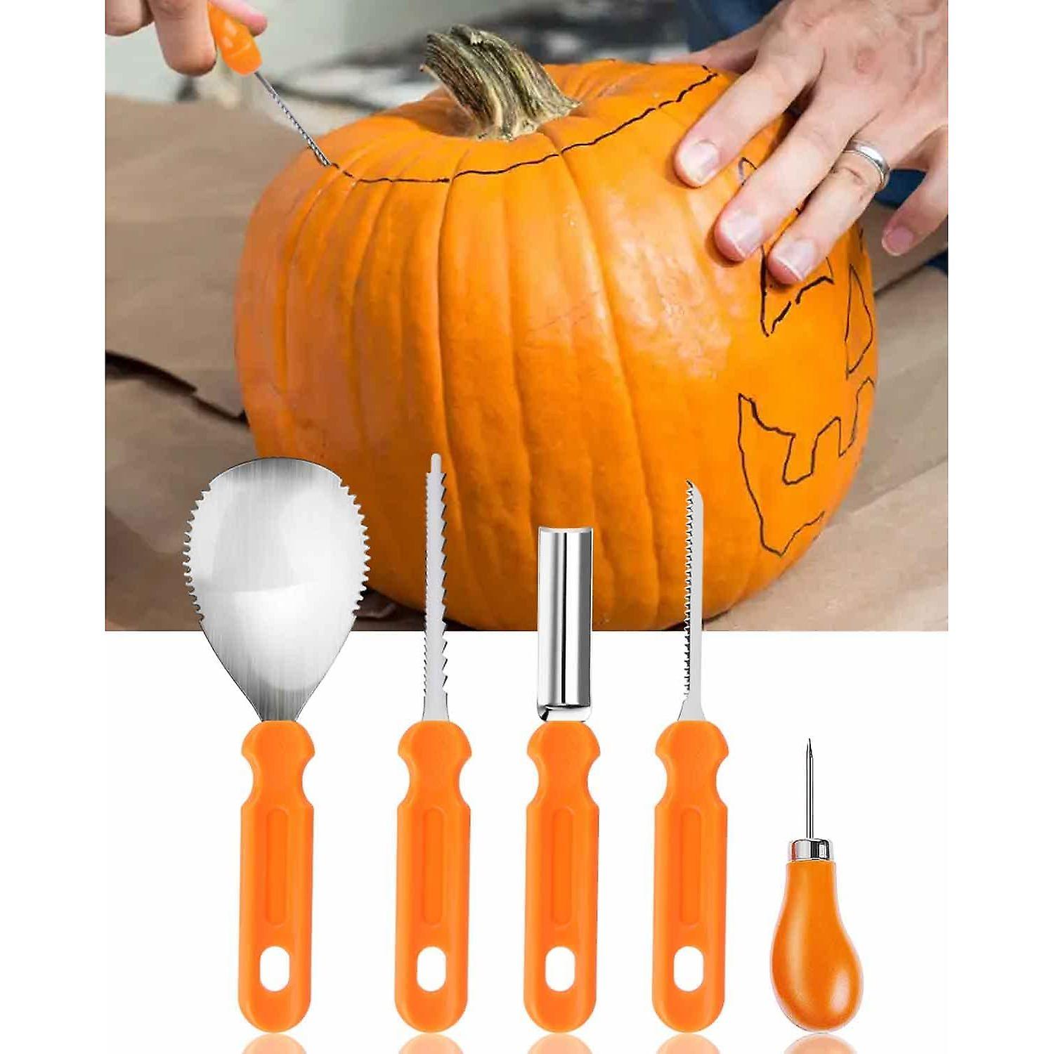 Halloween Pumpkin Carving Tools， Halloween Jack-o-lanterns 11 Piece Professional Stainless Steel Pumpkin Carving Kit， Pumpkin Cutting Supplies Tools K