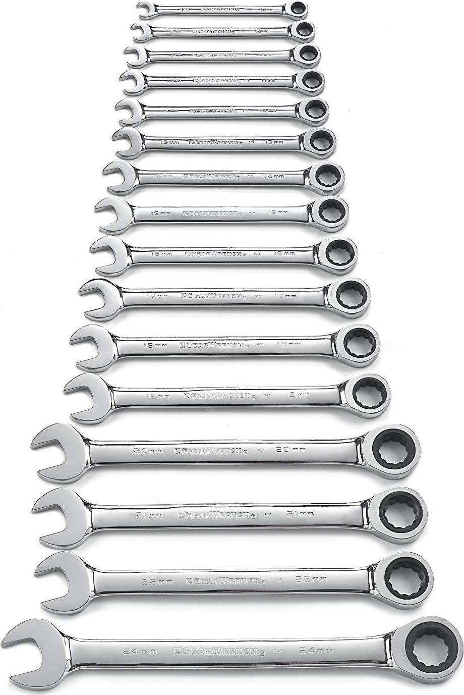 Gearwrench  9416  16 Piece 12 Point Ratcheting Combination Metric Wrench Set