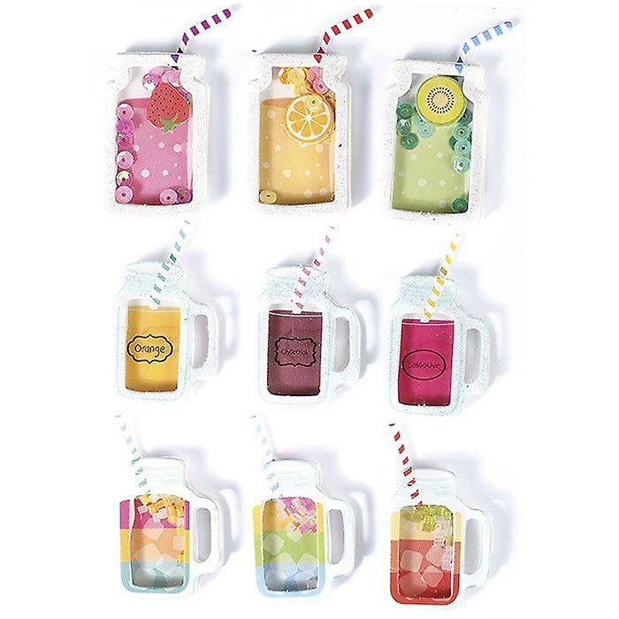 3D stickers x 9 - Mason jar mugs 5 cm