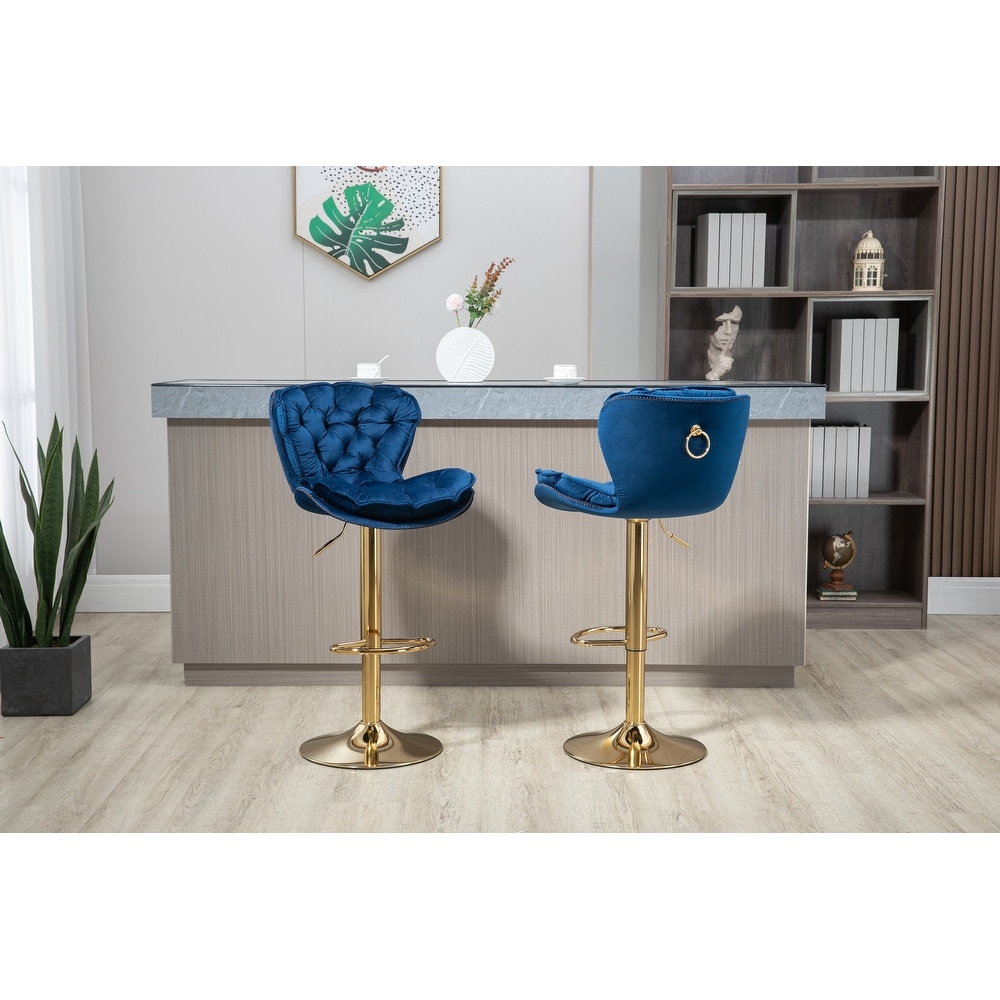 Bar Stools with Back and Footrest Counter Height Dining Chairs 2PC/SET