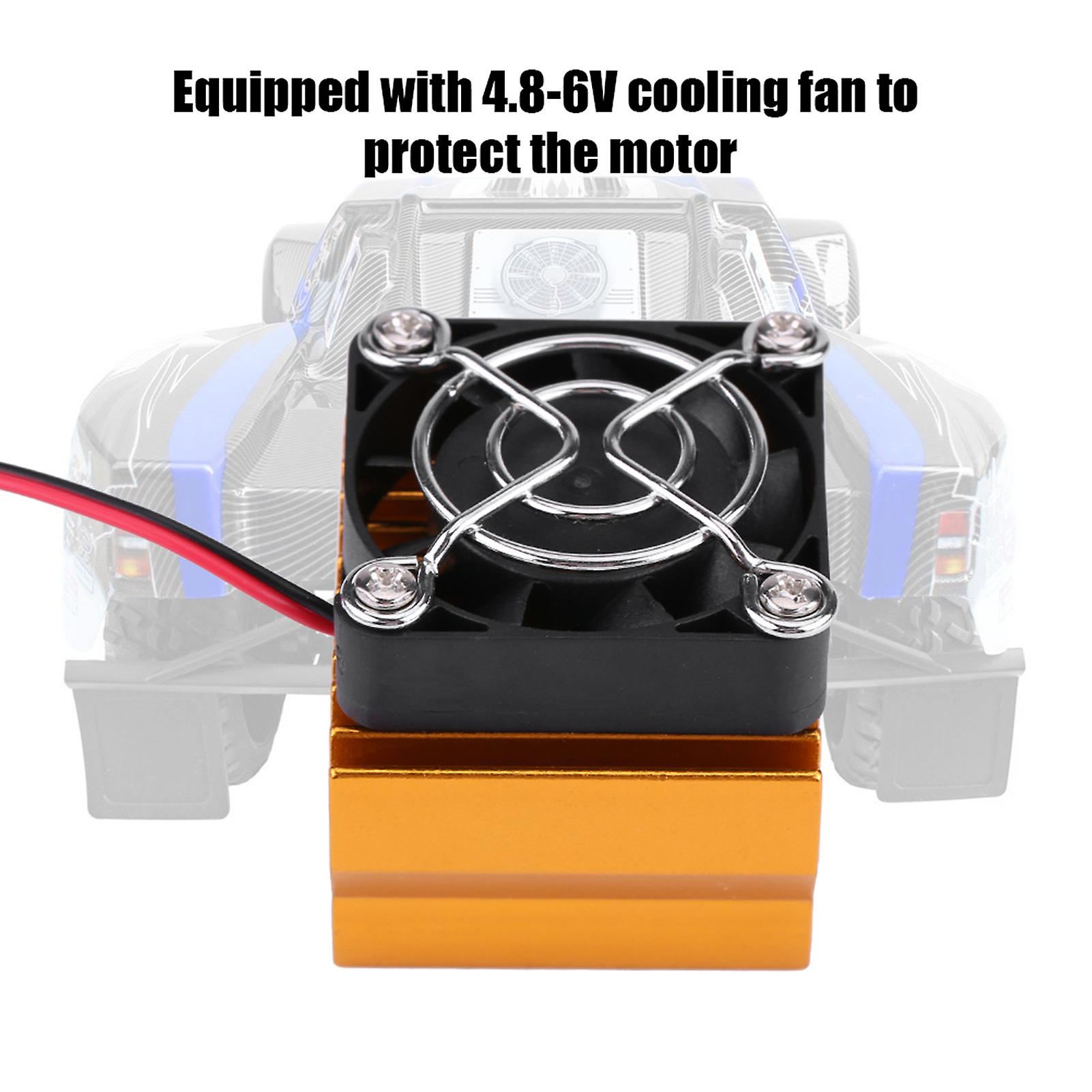 Heat Sink With Cooling Fan For 1/10 Scale Electric Rc Car 540 / 550 / 3650 Motor (gold)