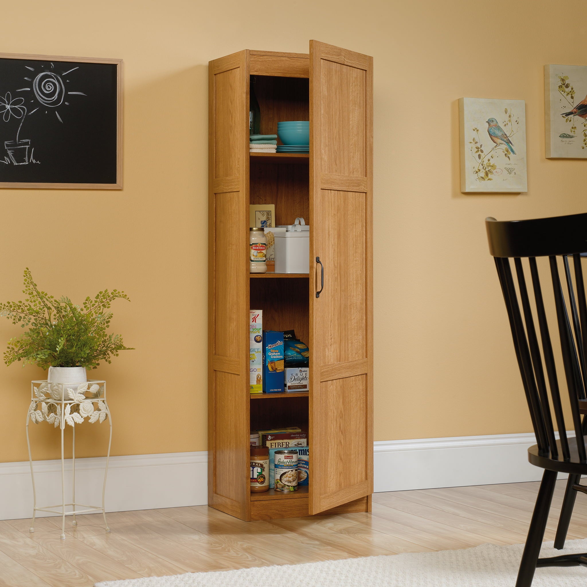 Sauder Storage Cabinet， Highland Oak Finish