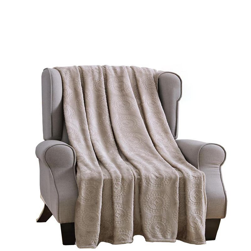 Ceasar Soft Plush Contemporary Embossed Collection All Season Throw 50x60