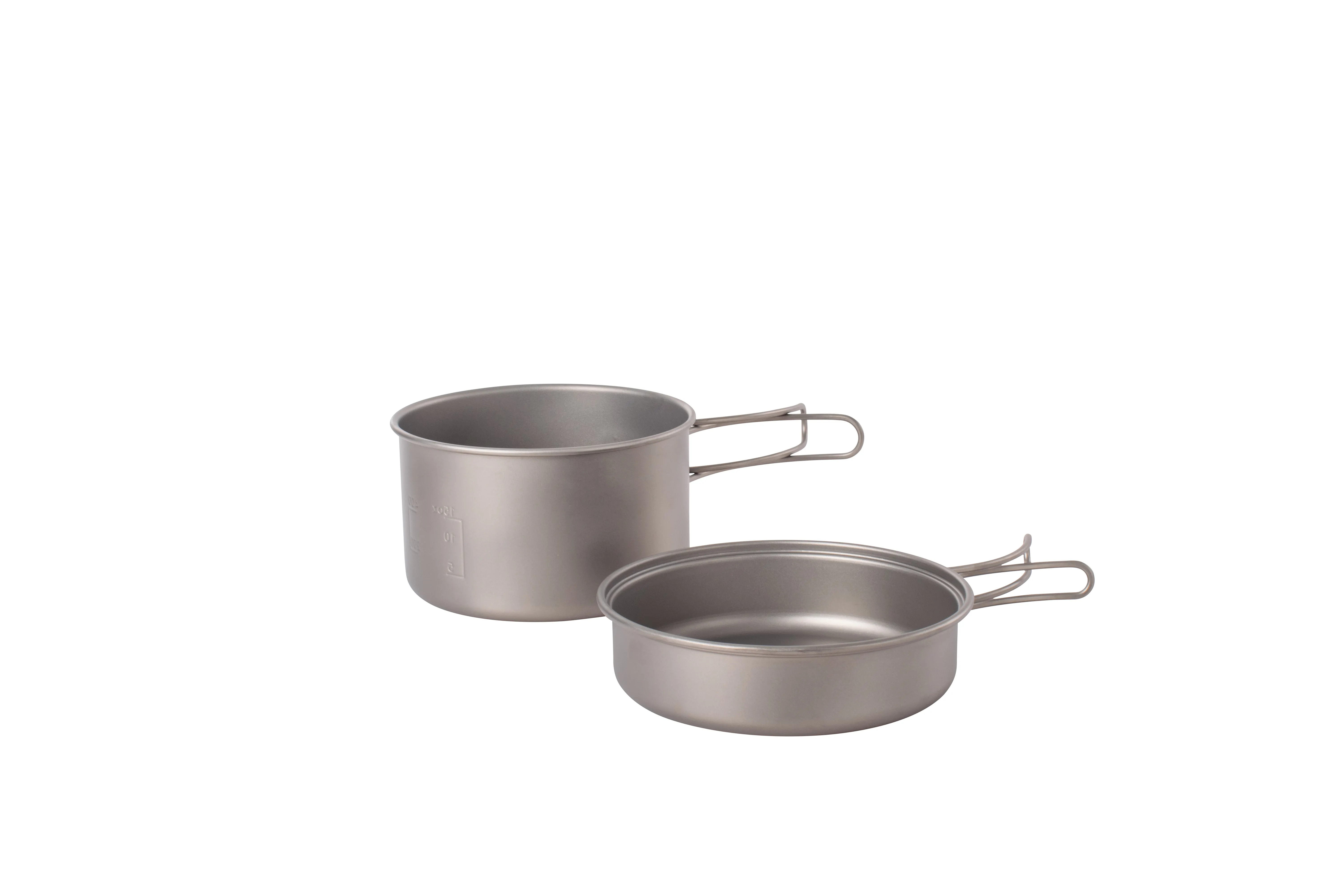 800ml Titanium camping cookware 1 pot 1 pan for hiking or picnic 800ml camping outdoor titanium container