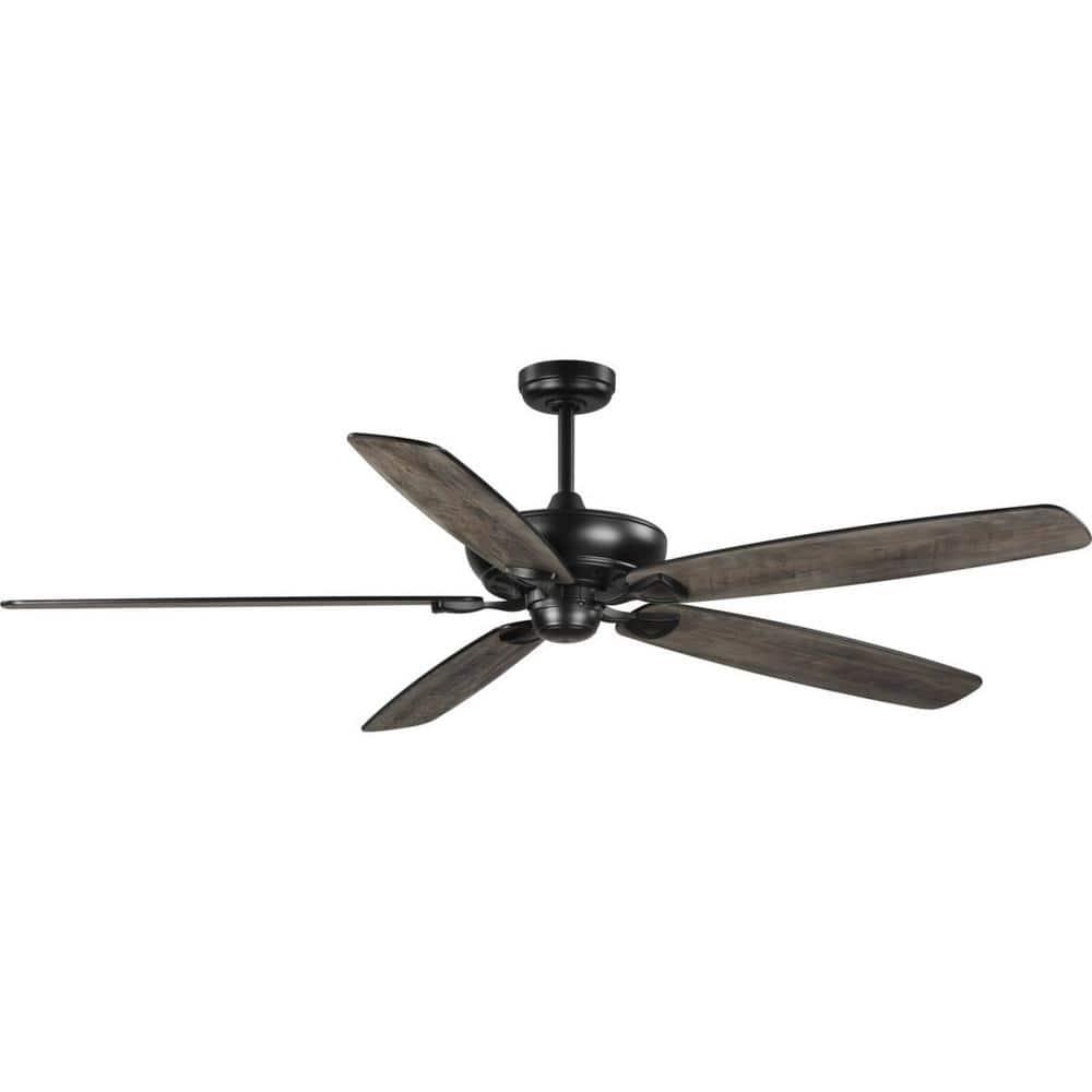 Progress Lighting Kennedale Collection 72 in 5Blade Rustic CharcoalMatte Black DC Motor Transitional Ceiling Fan