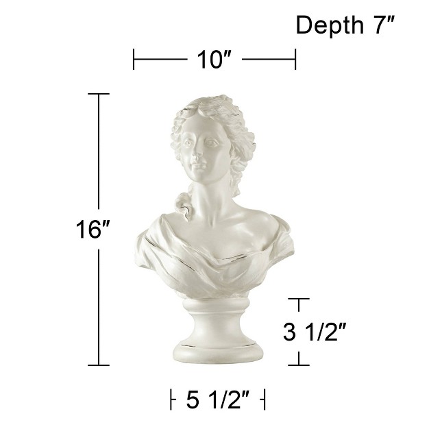 High White Faux Marble Finish Female Bust Statue