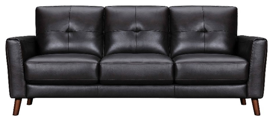 Almafi 82 quotBrown Leather Sofa   Sofas   by Homesquare  Houzz