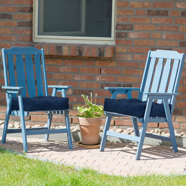 Costway 2pcs 21 x27 x27 X 21 x27 x27 Patio Chair Seat Cushion Pads Indoor outdoor Navy turquoise