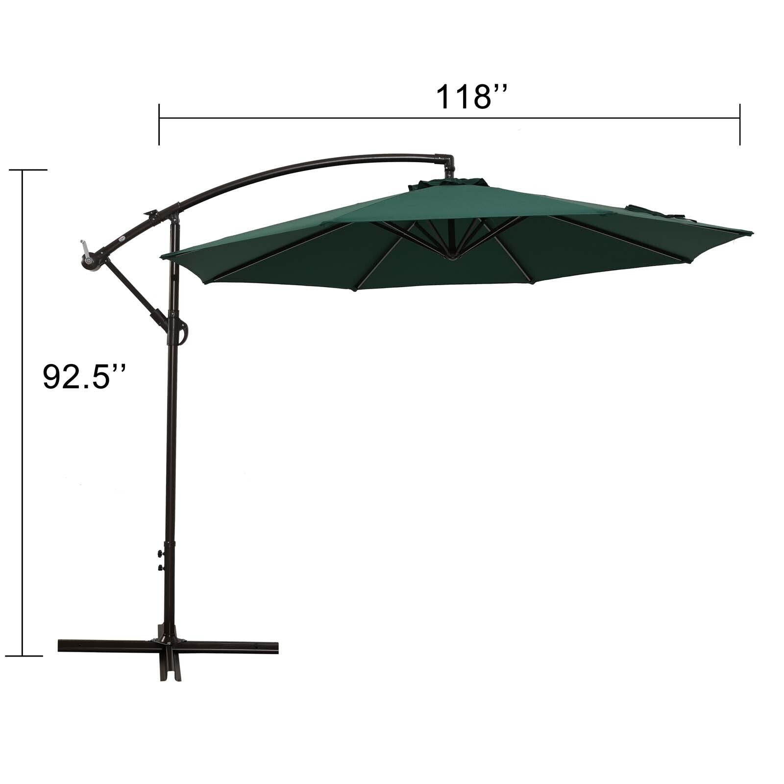 LINGJIA Outdoor Table Patio Umbrella with Tilt Adjustment and Lift Crank Waterproof Sunshade Garden Lawn Deck Backyard and Pool without Base, Dark Green