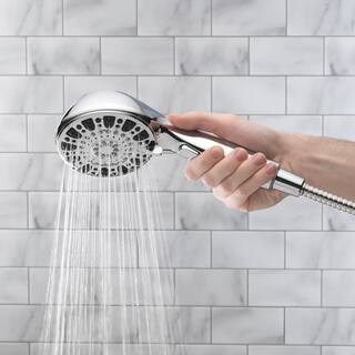 Glacier Bay Push Release 6-Spray Patterns with 1.8 GPM 4.25 in. Wall Mount Handheld Shower Head in Chrome 8571101HC