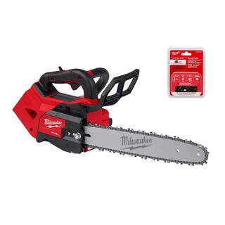 MW M18 FUEL 14 in. Top Handle 18-Volt Lithium-Ion Brushless Cordless Chainsaw with 14 in. Top Handle Chainsaw Chain 2826-20T-49-16-2744