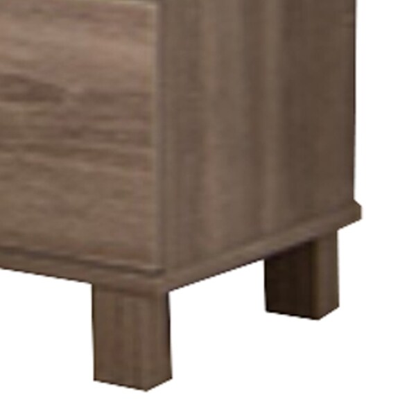 Urbane Brown Finish Nightstand With 2 Drawers On Metal Glides. - - 18077809