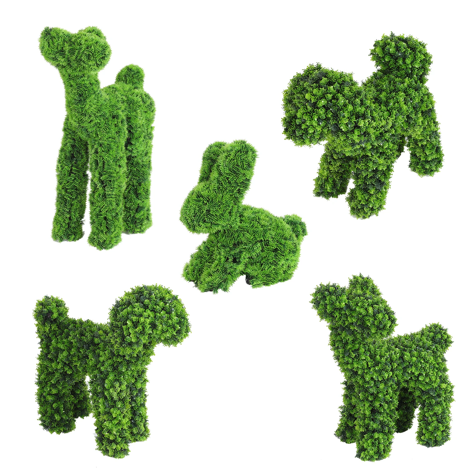 DW1 3 Garden Supplies Ornament Artificial Topiary Shaped Plant Dog Grass Boxwood Animals for Holiday Decorative