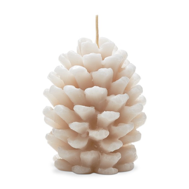 Tag Frosted Pine Cone Candle Ivory