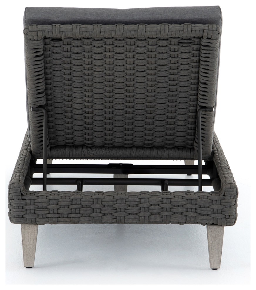 Remi Outdoor Chaise Lounge  Charcoal   Tropical   Outdoor Chaise Lounges   by Four Hands  Houzz