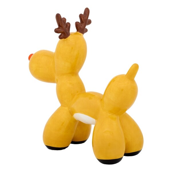 National Tree Company 8.5 in. Christmas Reindeer Balloon Dog Figurine Indoor Decoration，Brown