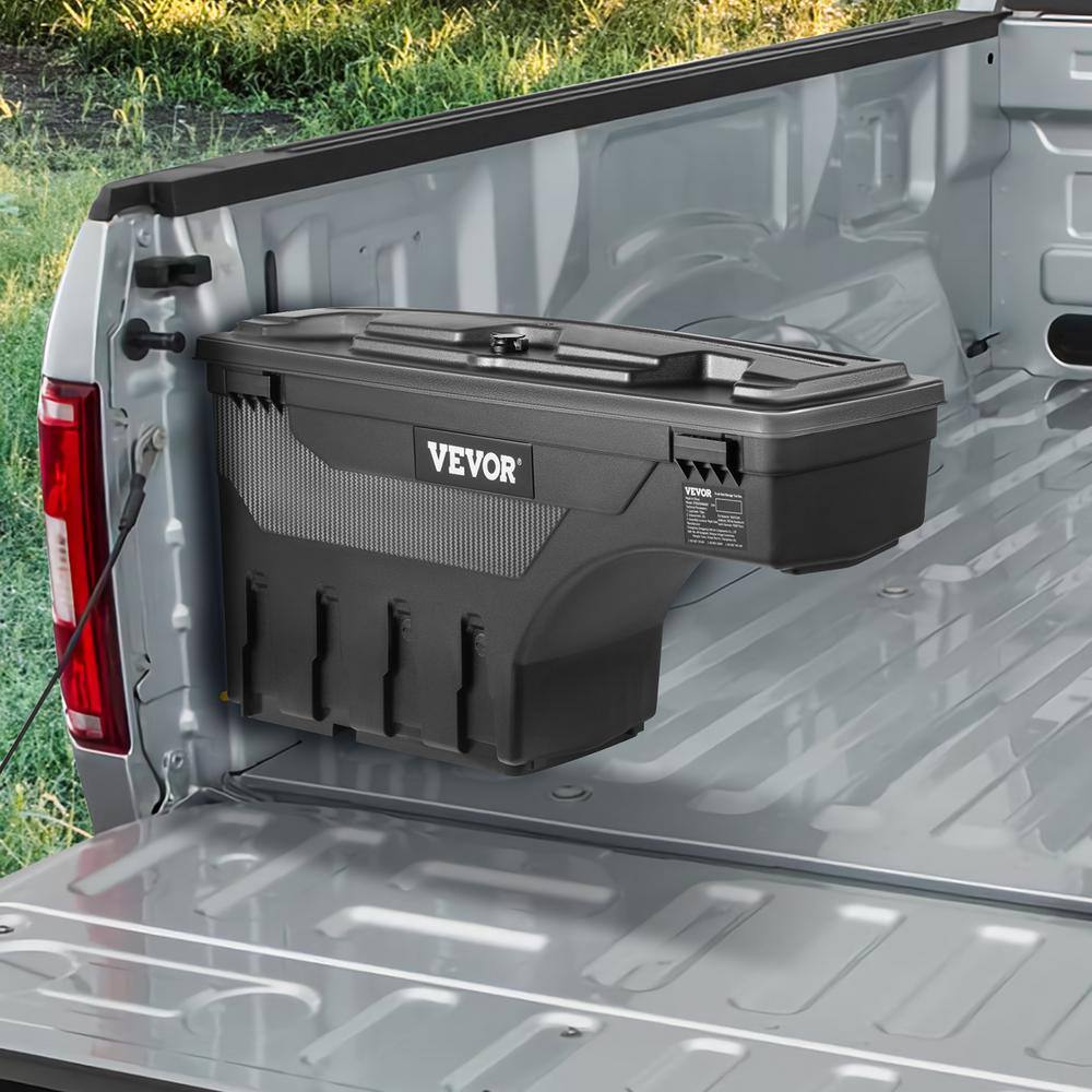 VEVOR 28 in. ABS Truck Bed Storage Box 6.6 Gal. Driver Side Truck Tool Box with Password Padlock for Ford F150 2015-2020Black KCLJGFORDF150EA5AV0