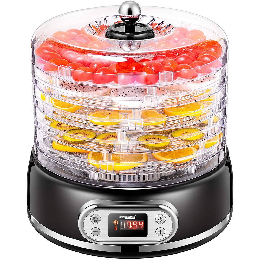 VIVOHOME Electric 400W 6-Tray Round Black Food Dehydrator with Digital Timer and Temperature Control X002FQMVC3