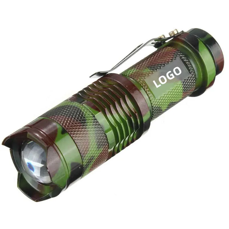 Factory 3 Modes Mini Q5 LED Flashlight Torch Adjustable Focus Zoomable Light For Camping