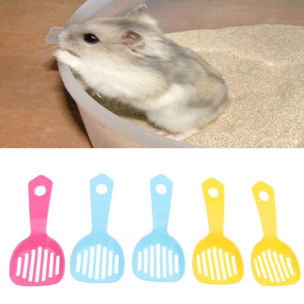 10 pcs Hamster Litter Shovel Hollow Bath er ， Size 10x4.5cm