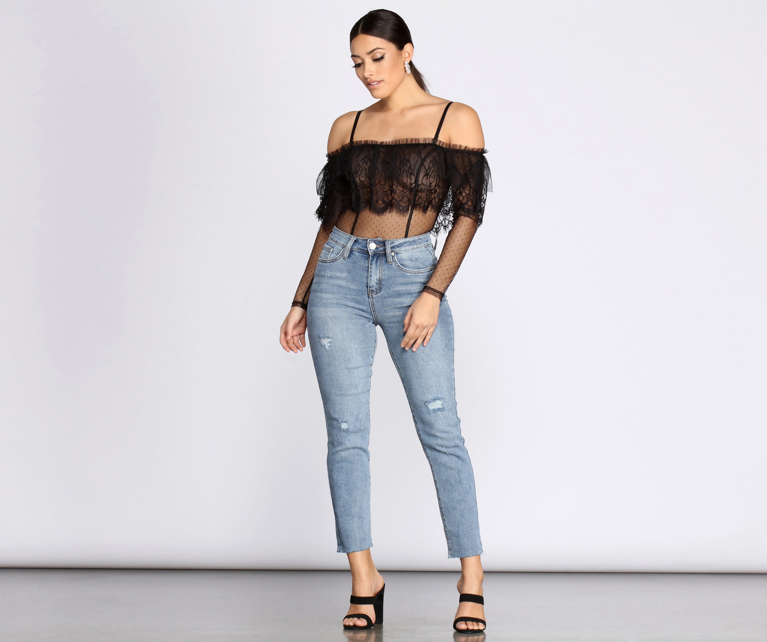 Chic Sheer Lace Bodysuit