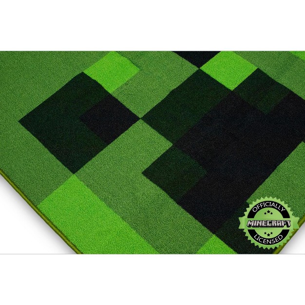 Ukonic Minecraft Creeper Indoor Area Rug Creeper Minecraft Rug 39 inch Square Area Rug