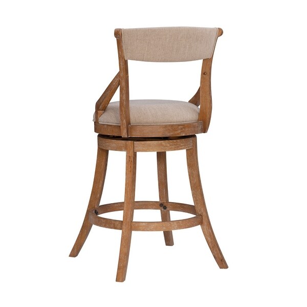 Grady Big and Tall Whitewash 360 Swivel Wood Barstool