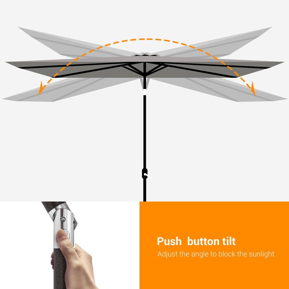 BONOSUKI LED 10 x 6.5ft Outdoor Umbrellas Patio Market Table Umbrellas