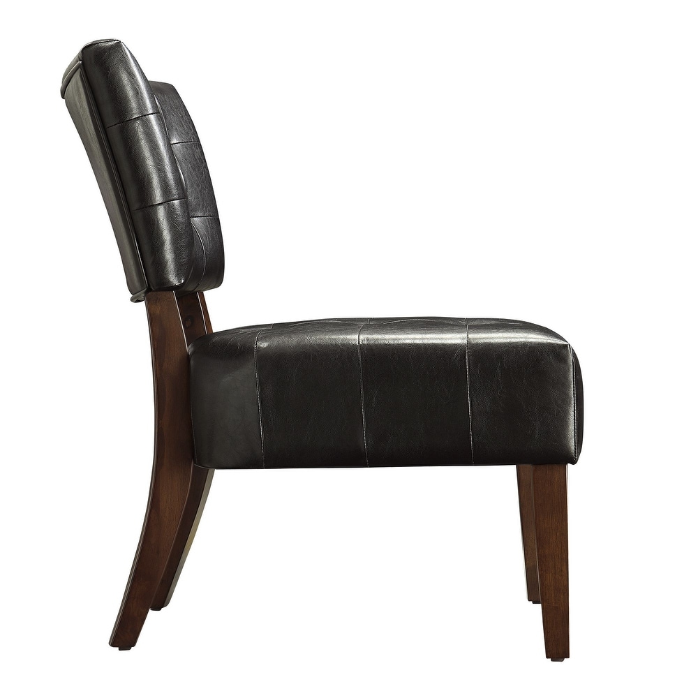 Charlotte Faux Leather Armless Accent Chair by iNSPIRE Q Classic