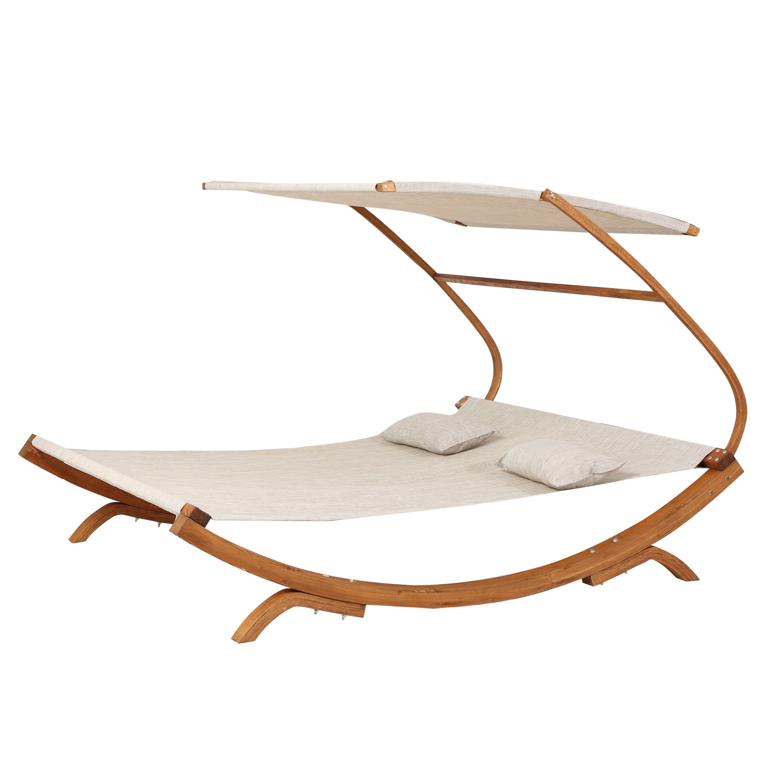 Bayard Outdoor Off-White Sunbed with Adjustable Canopy