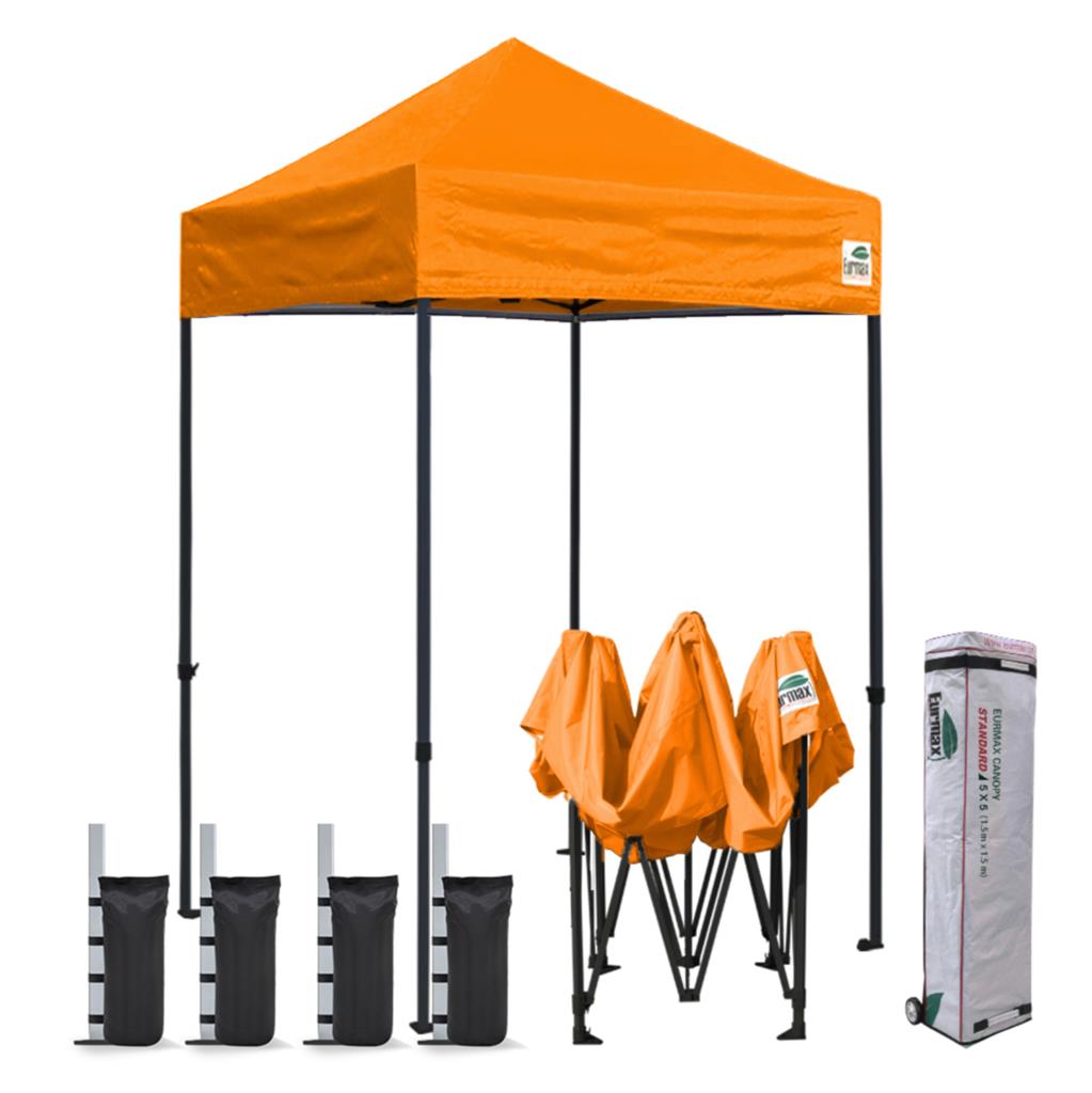 Eurmax 5x5 Pop up Canopy Outdoor Heavy Duty Tent,Orange