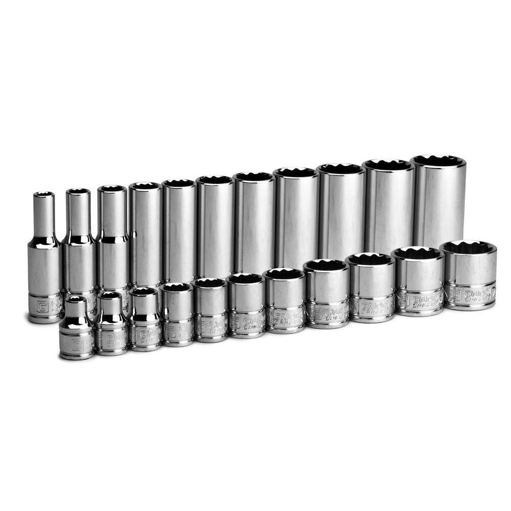 Capri Tools 38 in. Drive SAE 12-Point Shallow and Deep Socket Set (22-Piece) CP16301-22SSD