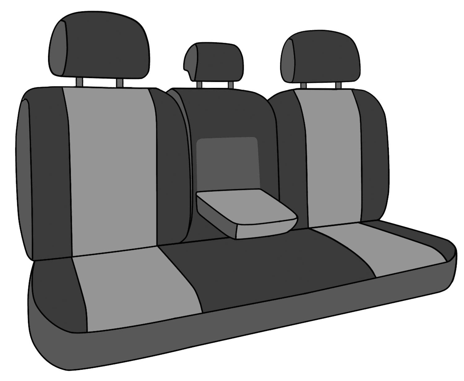 2004-2010 Chevrolet Colorado|GMC Canyon Front Row 60/40 Split Bench Charcoal Insert with Black Trim DuraPlus Custom Seat Cover