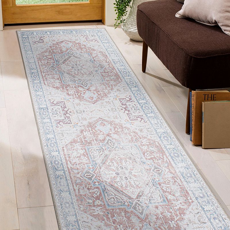 World Rug Gallery Distressed Boho Machine Washable Area Rug