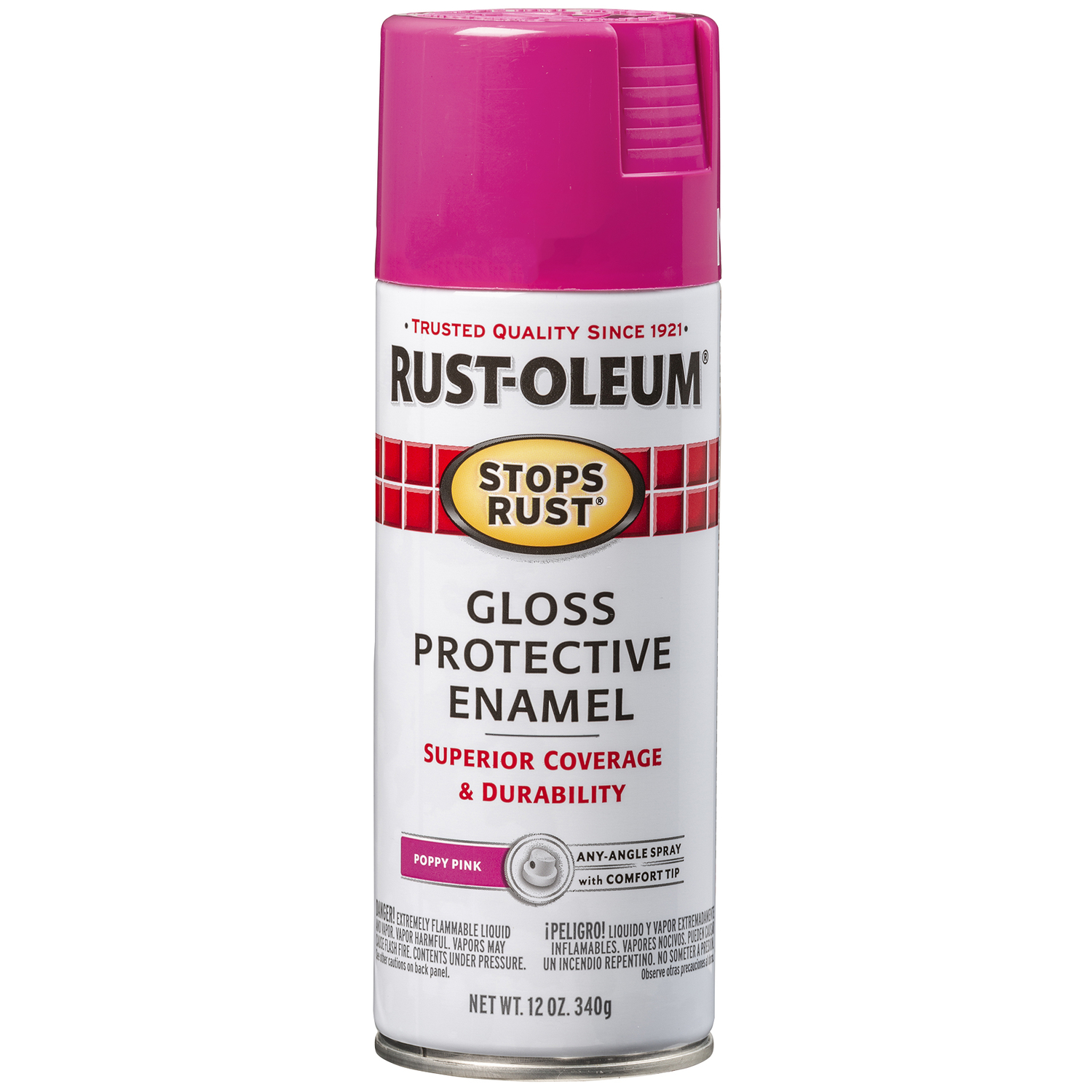 Rust-Oleum Stops Rust Gloss Poppy Pink Enamel Spray Paint 12 oz