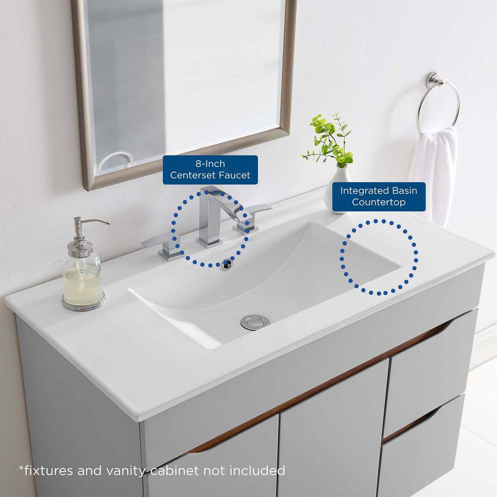 MODWAY Cayman 36 in. Bathroom Sink in White EEI-4203-WHI