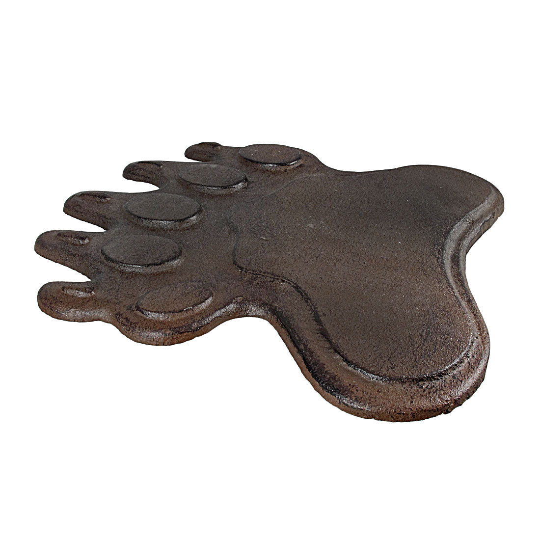 Zeckos Cast Iron Bear Footprint Garden Stepping Stone