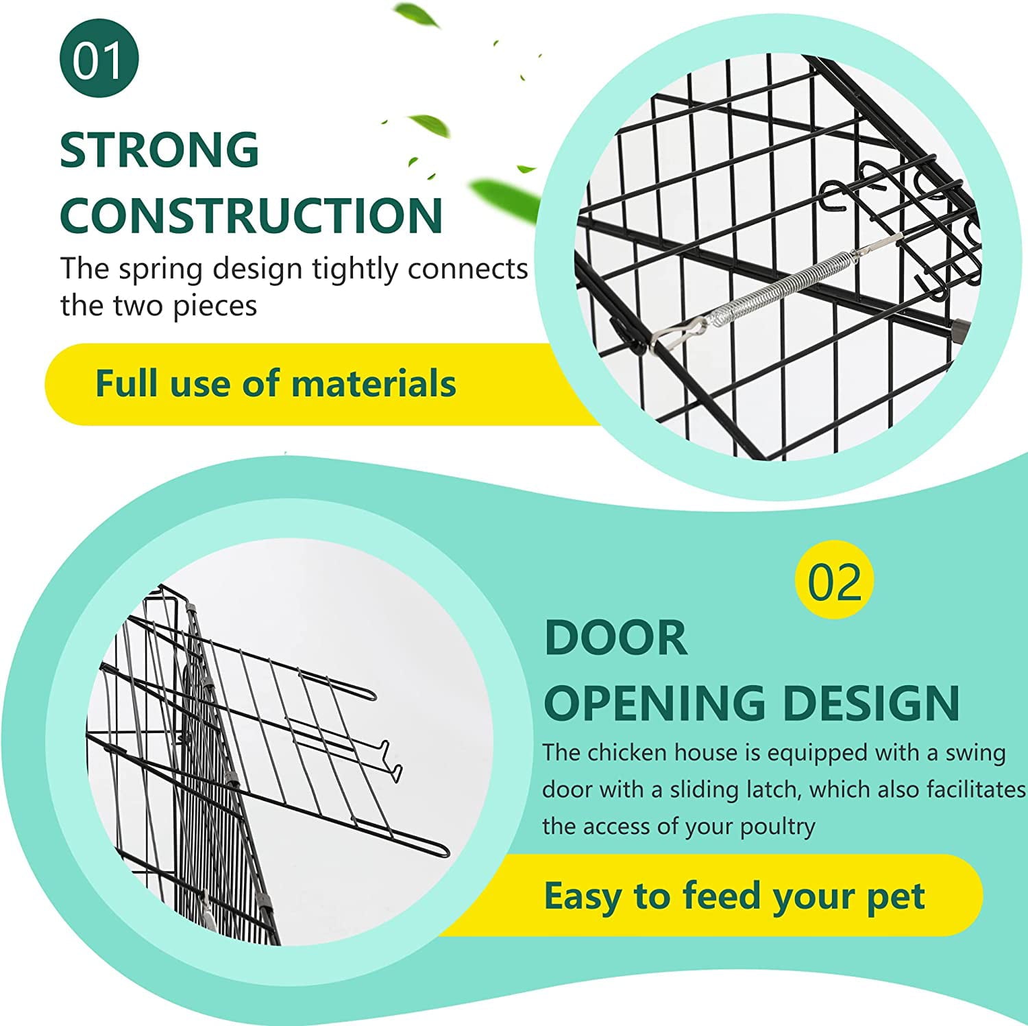 BestPet 87”×41” Large Metal Chicken Coop，Walk-in Poultry Cage Chicken Run Outdoor Duck Coop Chicken Pen Pet Playpen w/Door and Cover Rabbit Enclosure for Backyard Farm