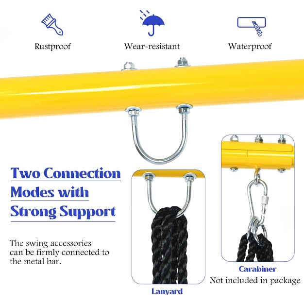 Extra Large Heavy Duty A frame Steel Swing Stand Set 40 Nest Tree Swing Yellow