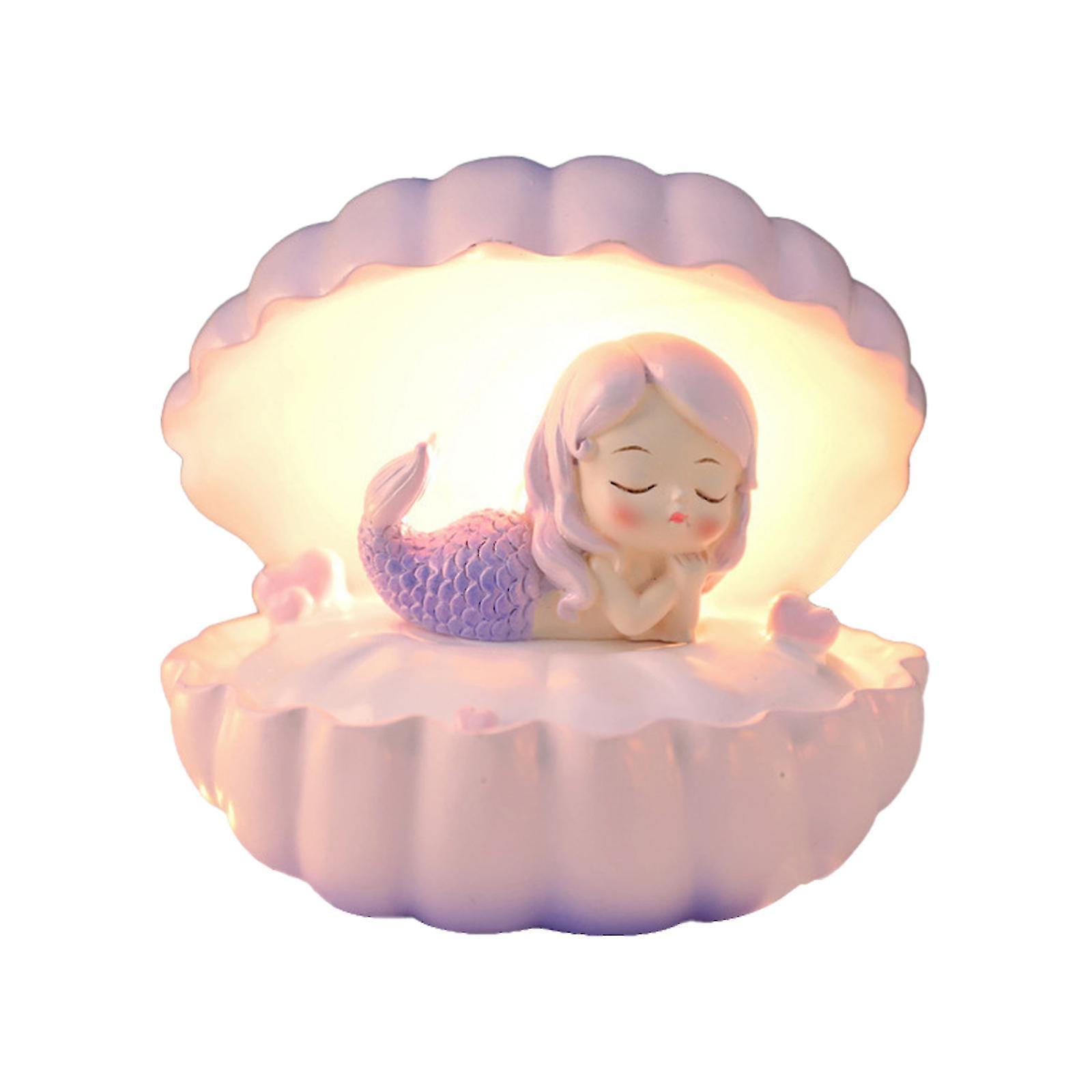 Kids Star Lights Cute Shell Fairy Ornaments Mermaid Creative Girly Night Lamp Table Decoration Lights