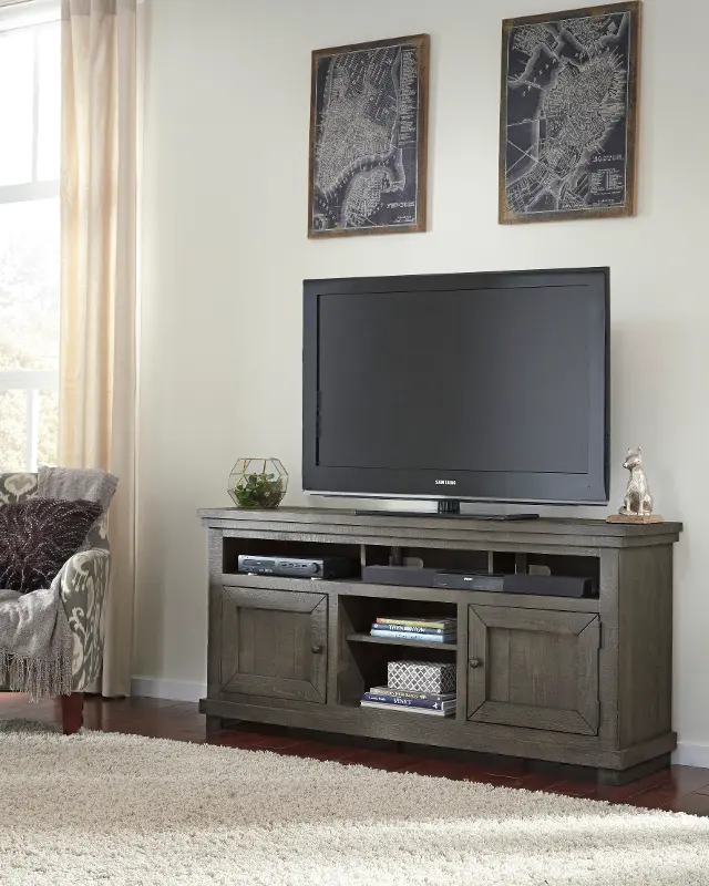 Willow Distressed Dark Gray 64 TV Stand