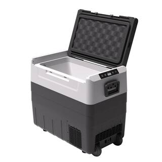 ProMounts 55 Liter14.5 Gallon 86 Can Capacity Smart Portable Dual Zone Electric Car Fridge Camping Chest Cooler with Wheels OPCF5501