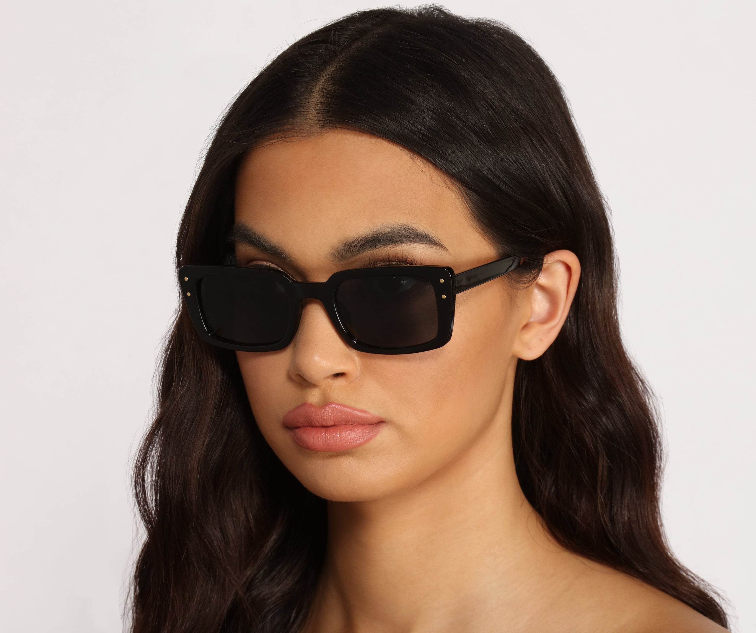 Not Now Rectangular Flat Sunglasses