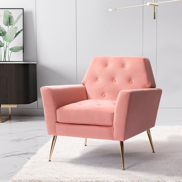 Lilia Contemporary Upholstered Armchair with Tufted Back by HULALA HOME