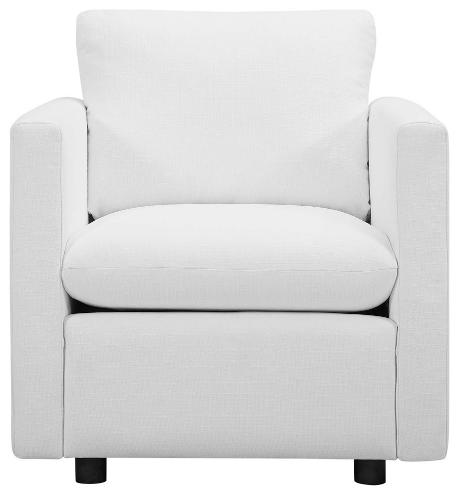 Rowan White Upholstered Fabric Armchair   Transitional   Armchairs And Accent Chairs   by V.S.D Furniture  Houzz