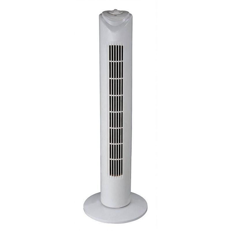 Optimus F-8449WH 32 Inch 3 Speed Home Oscillating Tower Fan with Timer， White