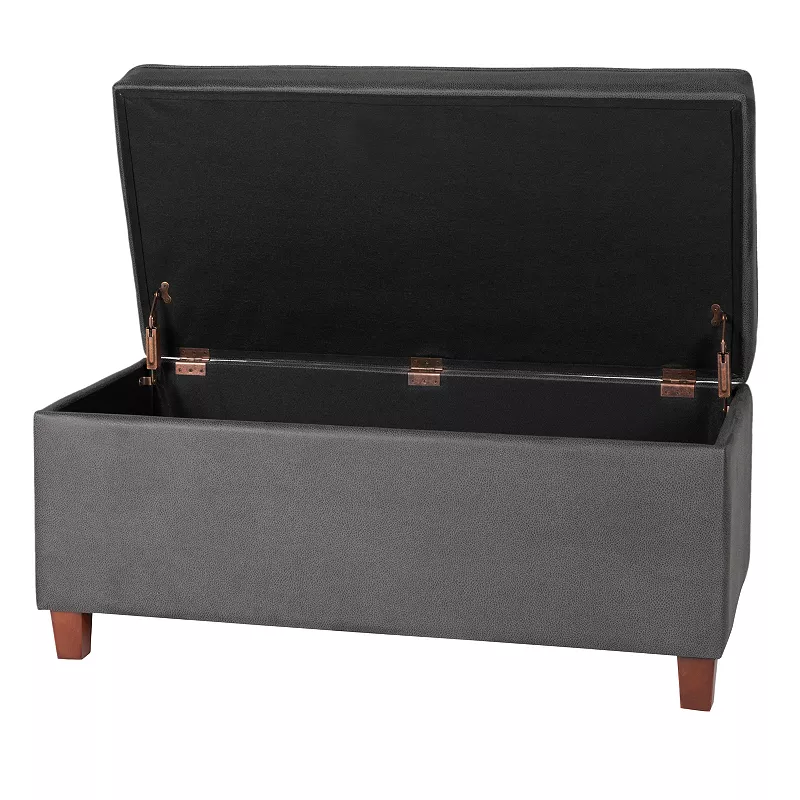 HomePop Faux Microsuede Storage Bench