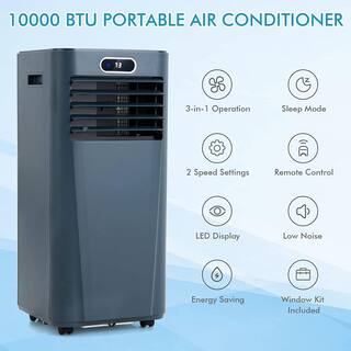 Gymax 10000 BTU 3-in-1 Portable Air Conditioner with Remote Control Cools Room up to 350 Sq. ft GYMHD0123