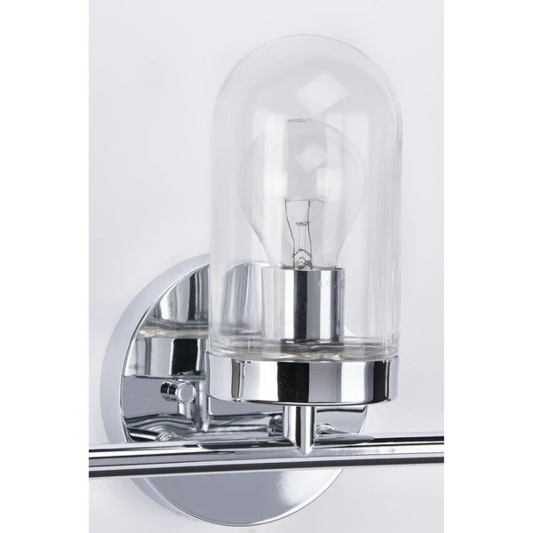 Signal Collection 3-Light Polished Chrome Clear Glass Coastal Bath Vanity Light