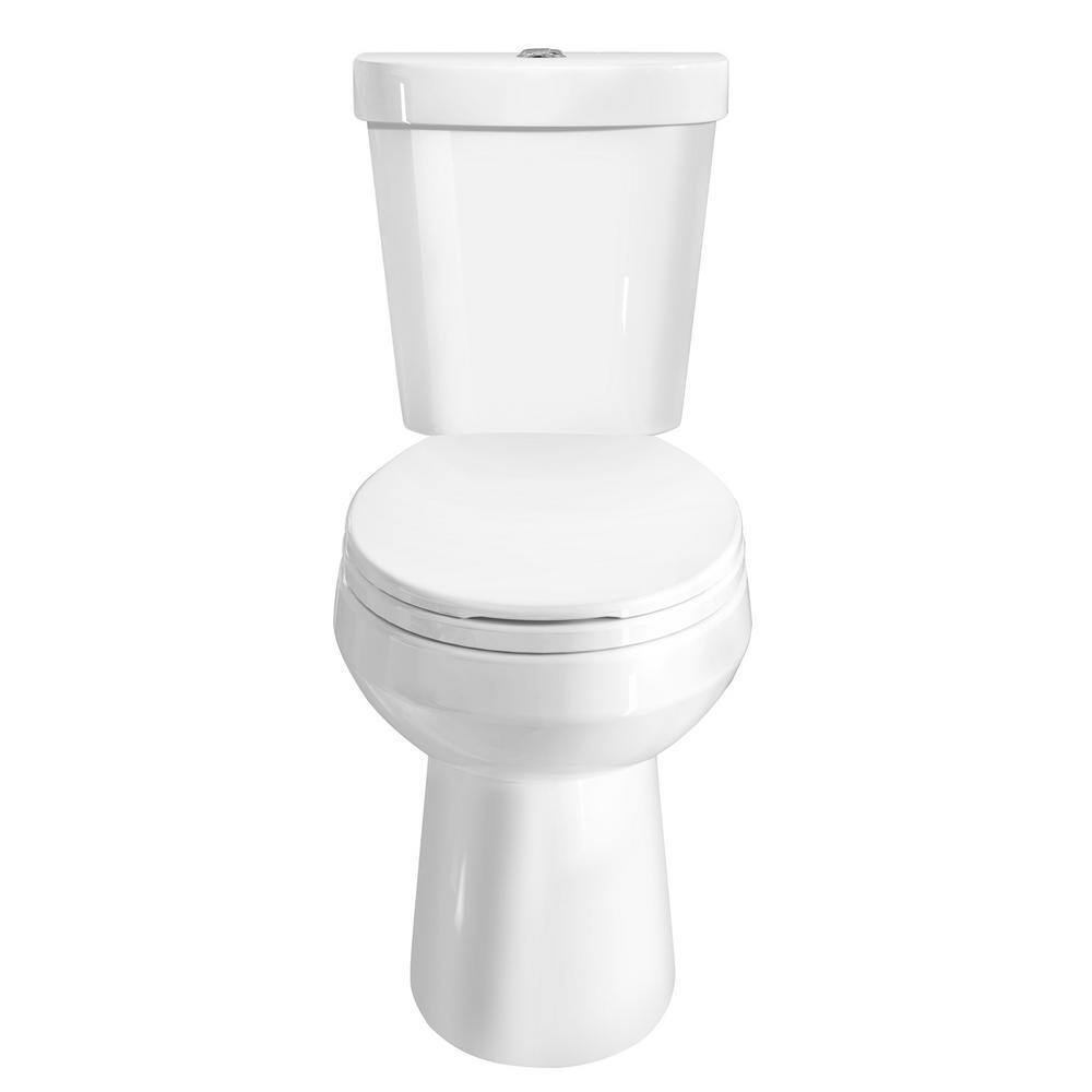 HOROW Tall Height 2-piece High-Efficiency 1.28 GPF Dual Flush Round Toilet in. White Seat Included HR-TRD02